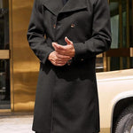 Woolen Male Double-breasted Thickened Woolen Trench Coat