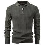 Men's Business Casual Sweater Long Sleeve Half Zipper Sweater
