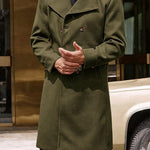 Woolen Male Double-breasted Thickened Woolen Trench Coat