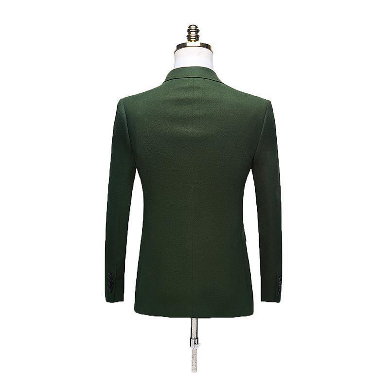 Green Velvet Business Casual Suit Men