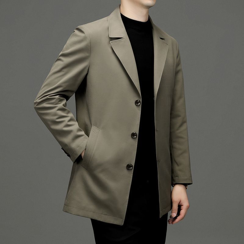 Casual Simple Men's Mid-length Oversized Loose Coat