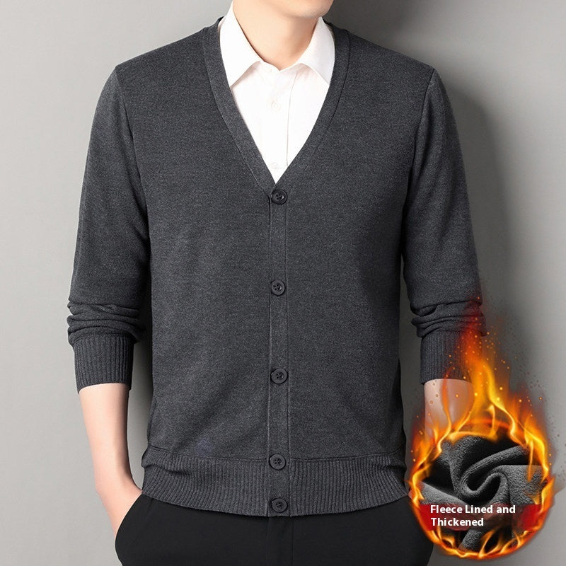 New Thickened Casual Knitted Sweater Cardigan For Men