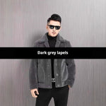 Double-sided Wear Polo Collar Jacket Men's Fur One-piece Velvet Padded Coat